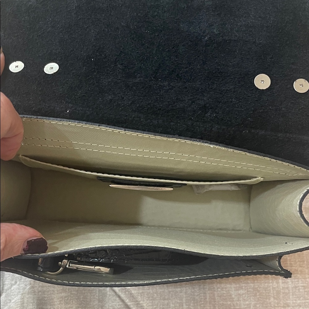 Valentino Black Croc-Embossed Crossbody Bag - Picture 6 of 10